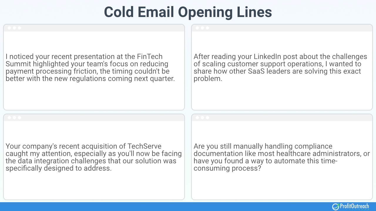 cold email opening lines